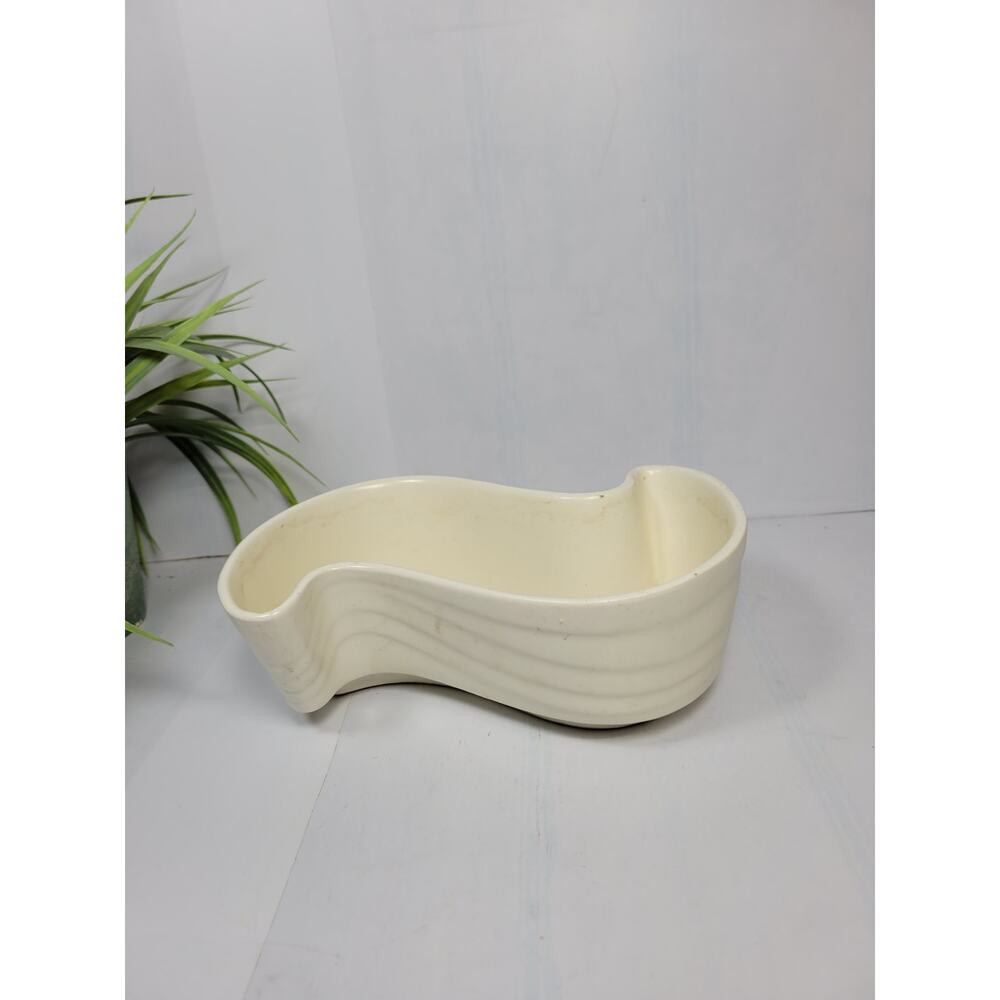 Vintage Haeger Pottery USA 3770 White Ceramic Planter Mid Century Modern Decor